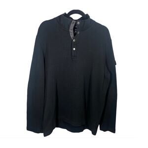 Banana Republic Shirt Long Sleeve Pullover Top 100% Cotton Black Mens Size XL